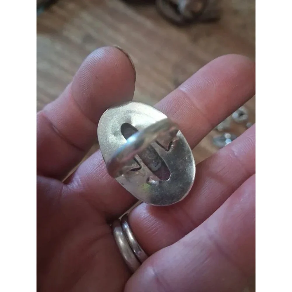 Size 7.5 boho southwestern rhodonite ring
